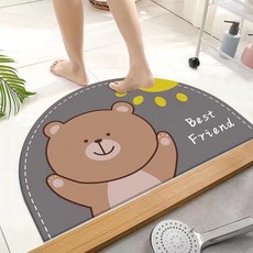 푹신한 미끄럼방지 캐릭터 발매트 A1, 혼합색상