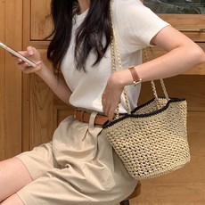 KNITSEASONS DIY針織側背包組 編織線 4入+拼色編織線+標籤+鉤針+設計本+教學影片條碼組, 棕黑色, 1套