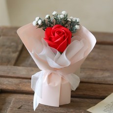 센트바스켓 조화 납골당 비누꽃 장미 미니 꽃다발, 레드, 1개 레드, 1개