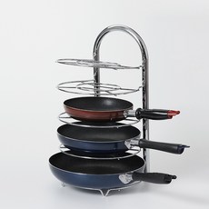 圓形煎鍋整理架, 5層, 鍍鉻