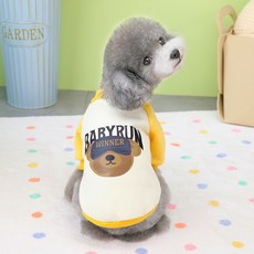 Coopets 狗狗雙色熊大學T, 1個, 黃色