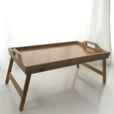 오브민 접이식 대나무 원목 베드 트레이, 브라운