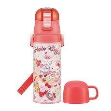 Skater KITTY FANCY 兩用直飲型/杯蓋型保溫瓶, 1個, 粉色