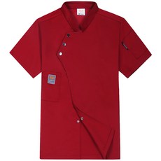 I Love Home 按扣交叉式短袖廚師工作服