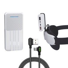 Mcdodo 麥多多 VR Lab Oculus Quest 2 Piccolo遊戲耳機+3合1充電底座+USB A轉TYPE C直角充電線 50cm, 單品, 1組