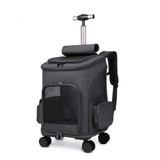 Chilsi 寵物兩用提籠後背包, 炭黑色, 1個