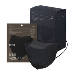 맘편히 보건용 마스크 새부리형 대형 KF94, 25개입, 1개, 블랙