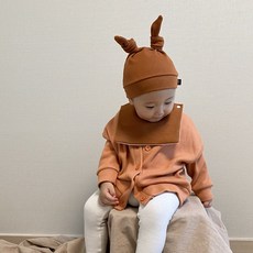 ROTOTO bebe 方形圍兜, Brown, 1入