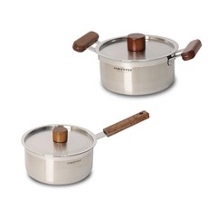 廚房藝術導師不銹鋼鍋 2 件套, 混色, 18cm+16cm