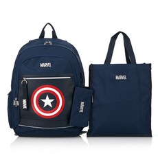 WINGHOUSE 漫威美國隊長盾牌圖案後背包+手提袋組 MV0626