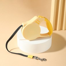 요런개 강아지 해피퍼피 자동 리드줄, 크림, 1개