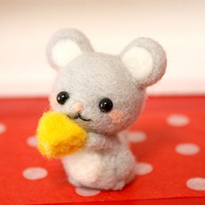 ARTJOY 羊毛氈動物娃娃DIY組, 1組, 起士老鼠款