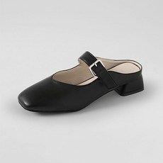 ChakanShoes 女款方形綁帶穆勒鞋 MLLTS1f121, 黑色, 230mm