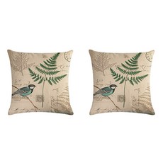 復古風格野花與藍鳥系列家居抱枕套 2入