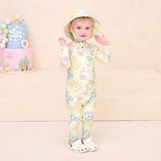 milkmile 女童款 迪士尼米奇與好朋友 毛絨絨防曬泳衣 + 遮陽帽套組