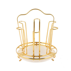 Solve Living金色圓形6孔杯架, 金子, 1個