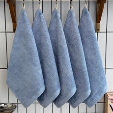 From Cotton 40支精梳棉附掛環擦手巾 65g, 藍色, 5個