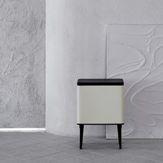 한샘 시그니처 터치빈 휴지통 30L, 크림 화이트