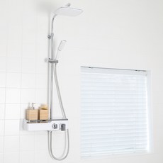 두진 루나 무타공 선반형 해바라기 샤워기 레인 수전 화이트 DJ-5200 방문설치, 1개