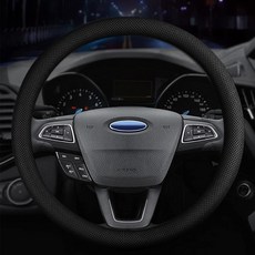 DGG 纖薄原廠型皮革汽車方向盤套, 黑色