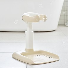 Mabebi 嬰兒淋浴手把 + 防滑墊套組, 白色 + 燕麥色, 1套