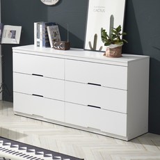 가이온 리빙 와이드 3단 서랍장 1500 방문설치, 화이트, 6개