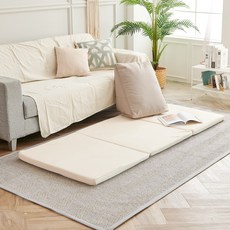 하모니홈 마마 오가닉 3단 접이식 HR폼 토퍼, 아이보리, 6cm