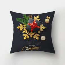 Dasababa 聖誕裝飾抱枕套, 質感黑 C