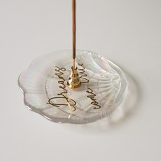 Kate Garden 夢幻玻璃貝殼香氛座 + 金色香插, 混色