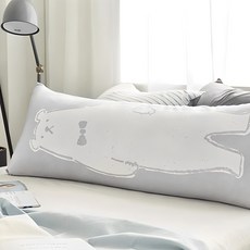 shez Home 微米數位印花長抱枕, 灰色領結熊款