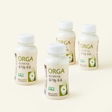 ORGA 유기가공식품 인증 목초 먹여 키운 우유, 4개, 200ml