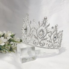 優雅氣質祖母綠婚禮頭飾皇冠, 白色, 1個