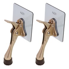 LIVINGiF 免鑽孔黏貼式一鍵馬蹄門擋 金色, 2個