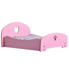 몬스펫 원목 댕댕이 쿠션 침대, 하트핑크, 1개