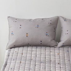 g BEDDING Piperun 100%莫代爾四季用枕頭套 + 枕芯組, 灰色, 1個