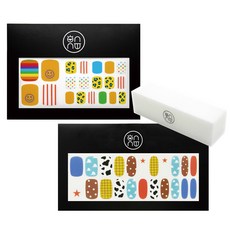 onnu 布丁凝膠足部美甲 + 美甲貼紙 + 磨砂棒, 時尚王(足部),玩具總動員(美甲), 1個