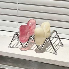 위더스욕실용품 웨이브 논슬립 304 스텐 욕실 물빠짐 비누받침대, 실버, 1개