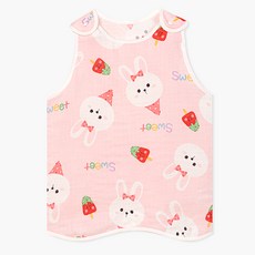 Uni FRIend 童款草莓兔子雙層棉質睡眠背心