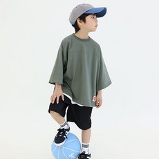 兒童人生版型落肩七分袖T恤