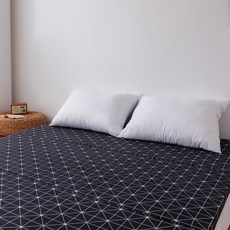 매직베드 3단 접이식 요 매트리스, 블랙체크, 5cm