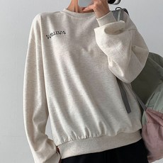 라라온 면 심플 자수 루즈핏 맨투맨 TSP1832