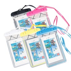 CompLife 防水手機袋 CP001WP 5入, 白色+黃色+藍色+黑色+粉色, 1組