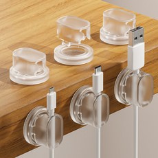 Make Mine 透明凝膠墊 強力黏貼 簡約理線 電線固定器, 單一顏色, 5個