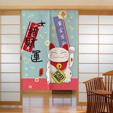 HK Trading 日式貓咪風格門簾 半門簾, H款