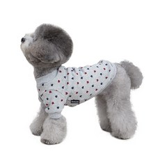 PETSLAND 寵物愛心印花上衣, 灰色, 1件
