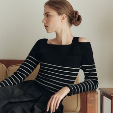 ZERO STREET 女款不對稱露肩毛衣