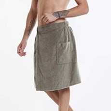 소니오 남성용 벨크로 포켓 하프 샤워가운 55 x 145 cm, 03 그레이, 1개