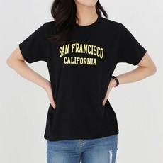 모이르벨라 여성용 프란시 레터링 반팔 티셔츠 T24SS2-A0113