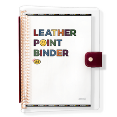 Plancus A4皮革拼接活頁夾 30孔款, 紫色, 1入