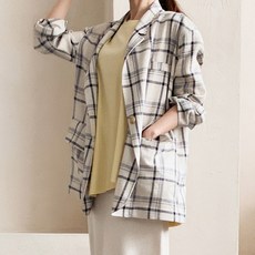 女款透氣Pilton格紋亞麻外套